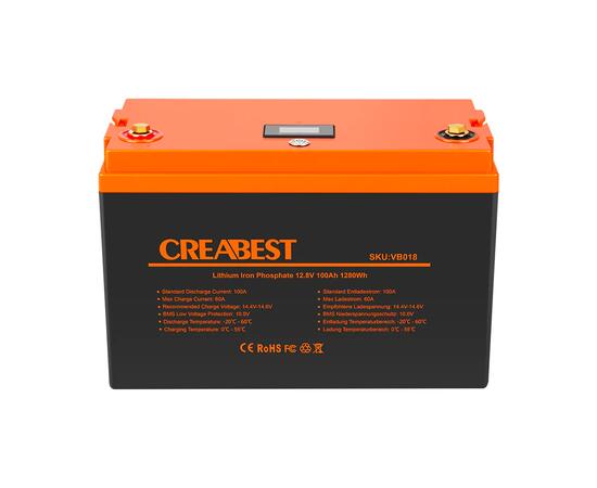 Аккумулятор Creabest LiFePO4 12,8V 100Ah с зарядным устройством на 30 Ah (Германия), фото , изображение 4