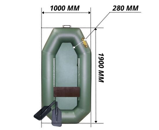 Надувная лодка ПВХ Лодки Поволжья S-190 гребки, фото , изображение 4