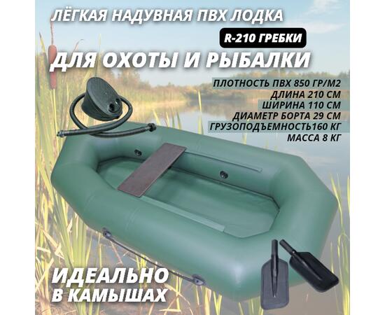 Надувная лодка ПВХ Лодки Поволжья S-210 гребки, фото 
