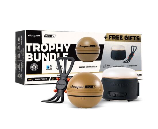 Deeper CHIRP+ 2.0 Wi-Fi+GPS (Дипер Чирп+ 2) беспроводной эхолот + Trophy Bundle, фото 