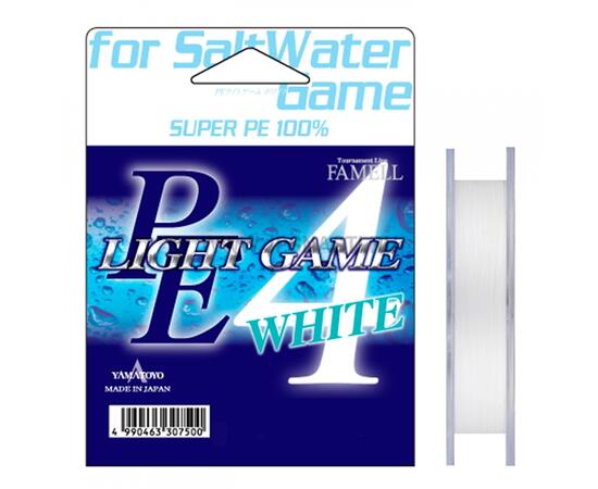 Плетеный шнур Yamatoyo PE Light Game White, #0.4, 150 м, белый, фото 