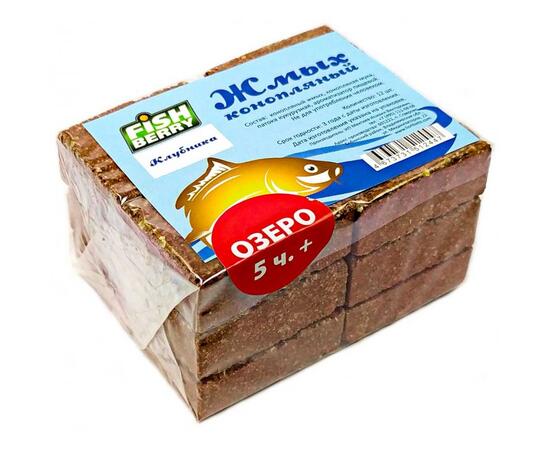 Fishberry Жмых конопляный Макуха "Клубника. Озеро 5 часов+" 12шт, фото 