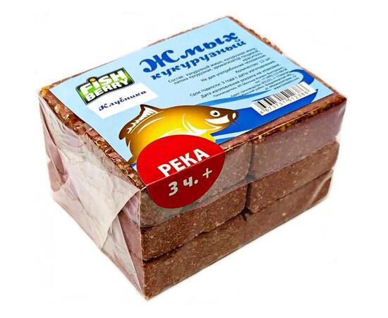 Fishberry Жмых кукурузный Макуха "Клубника. Река 3 часа+" 12шт, фото 