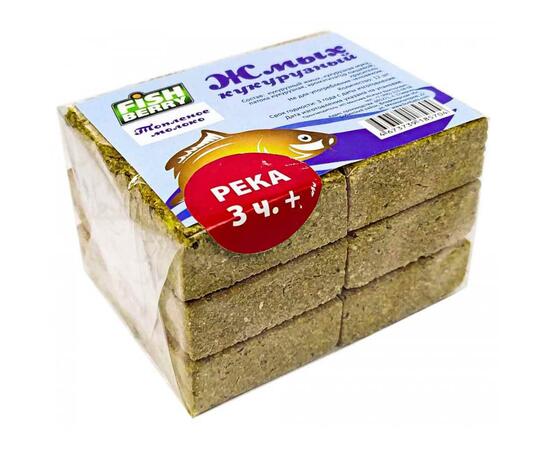 Fishberry Жмых кукурузный Макуха "Топленое молоко. Река 3 часа+" 12шт, фото 