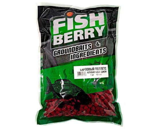 Пеллетс карповый Carp pellets "Клубничный джем" (красный) 10мм - 1кг, фото 