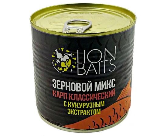 Lion Baits Зерновой микс Карп классический с кукурузным экстрактом -430 мл, фото 