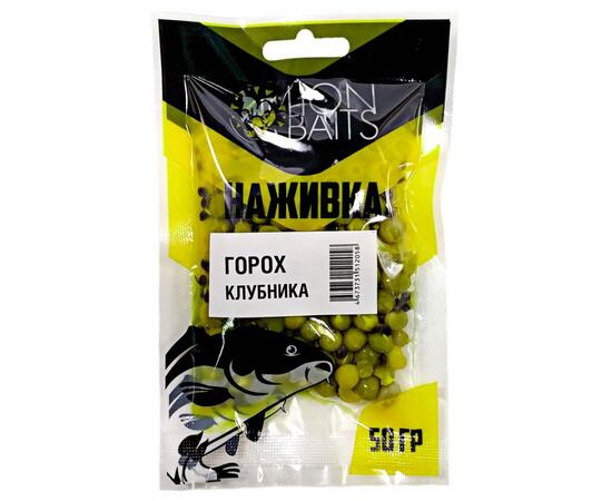 LION BAITS Горох насадочный "Наживка" натуральный "Клубника" 50гр, фото 