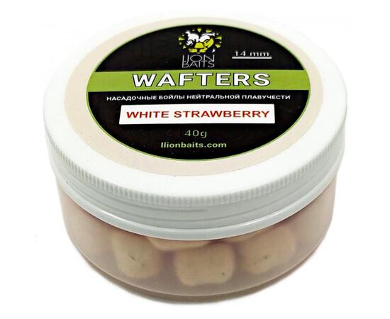 LION BAITS бойл нейтральной плавучести (Wafters) WHITE STRAWBERRY 14мм (БЕЛАЯ), фото 