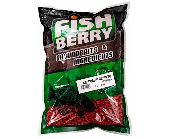 Пеллетс карповый Carp pellets "Фрутелла" (красный) 6мм - 1кг, фото 