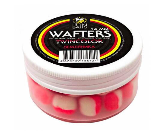 Бойлы нейтральной плавучести двухцветные (Wafters) "Земляника" 14мм, фото 