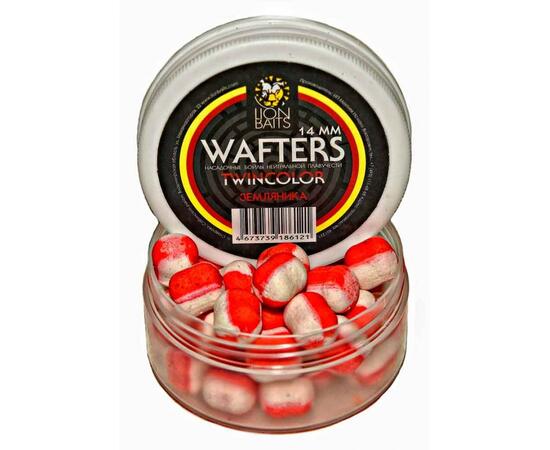 Бойлы нейтральной плавучести двухцветные (Wafters) "Земляника" 14мм, фото , изображение 2