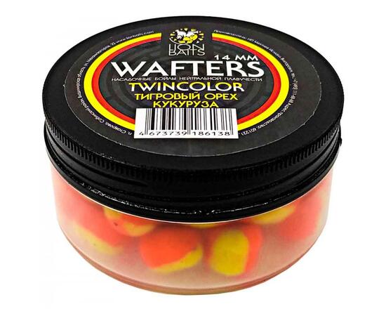 Бойлы нейтральной плавучести двухцветные (Wafters) "Тигровый орех - Кукуруза" 14мм, фото 