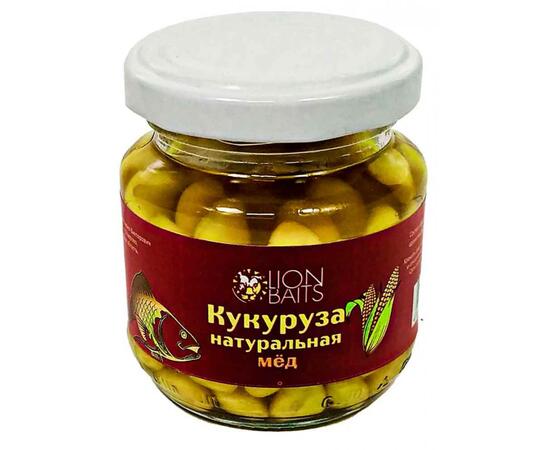 Lion baits Кукуруза натуральная в стеклянной банке "Мед" 110мл, фото 