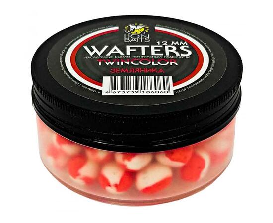 Бойлы нейтральной плавучести двухцветные (Wafters) "Земляника" 12мм, фото 