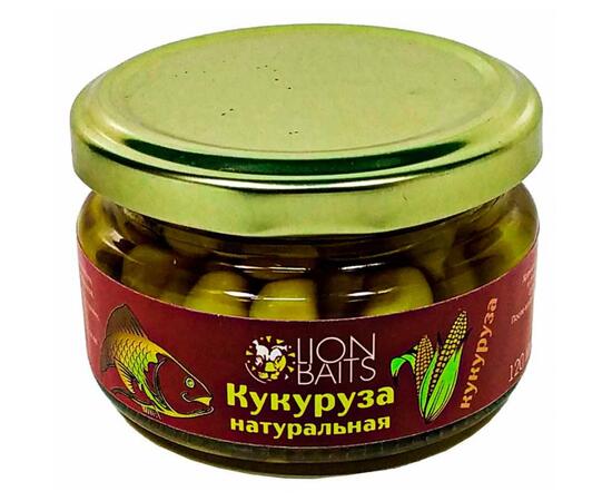 Lion baits Кукуруза натуральная в стеклянной банке "Кукуруза" 120мл, фото 