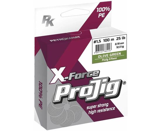 Леска плетеная ProJig X-Force 0.20мм, 15 кг, 150 м, хаки, фото 