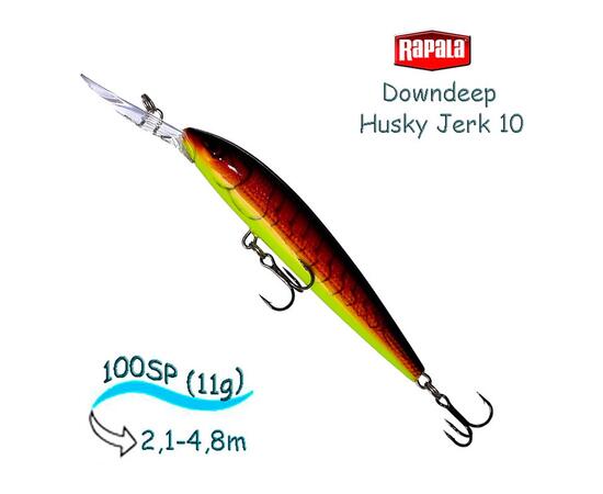 Воблер RAPALA Downdeep Husky Jerk 10, RFCW, Цвет: RFCW, Вес гр: 11, Длина, мм: 100 мм, фото 