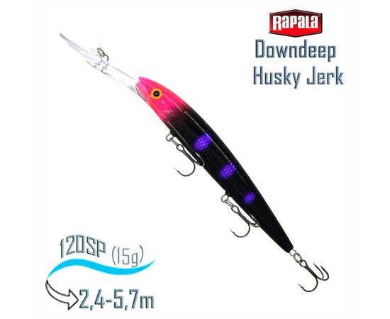 Воблер RAPALA Downdeep Husky Jerk 12, BLKL, Цвет: BLKL, Вес гр: 15, Длина, мм: 120 мм, фото 