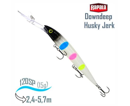 Воблер RAPALA Downdeep Husky Jerk 12, BWB, Цвет: BWB, Вес гр: 15, Длина, мм: 120 мм, фото 