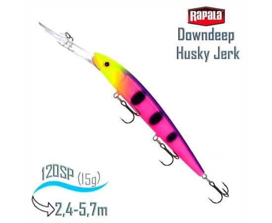 Воблер RAPALA Downdeep Husky Jerk 12, FPN, Цвет: FPN, Вес гр: 15, Длина, мм: 120 мм, фото 