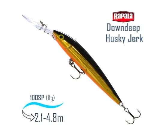 Воблер RAPALA Downdeep Husky Jerk 10, G, Цвет: G, Вес гр: 11, Длина, мм: 100 мм, фото 