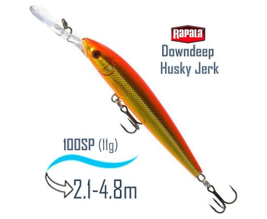 Воблер RAPALA Downdeep Husky Jerk 10, GF, Цвет: GF, Вес гр: 11, Длина, мм: 100 мм, фото 