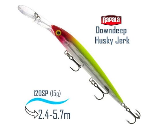 Воблер RAPALA Downdeep Husky Jerk 12, CLN, Цвет: CLN, Вес гр: 15, Длина, мм: 120 мм, фото 