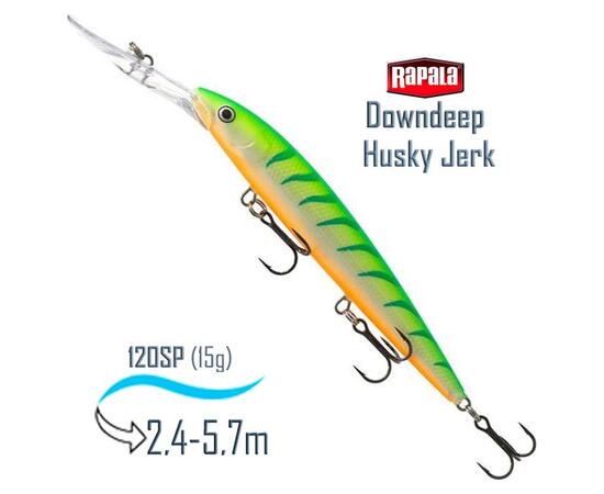 Воблер RAPALA Downdeep Husky Jerk 12, GTU, Цвет: GTU, Вес гр: 15, Длина, мм: 120 мм, фото 