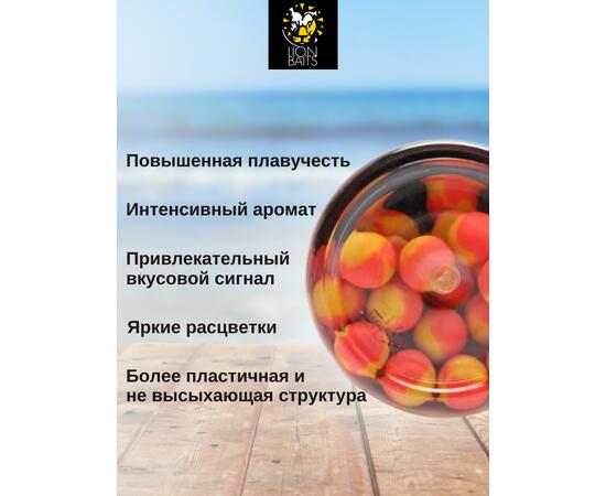 Lion Baits Бойлы плавающие двухцветные (Pop-Up) Twin Color "Strawberry - Honey" 12 мм, Вкус для группировки: Strawberry - Honey, Вид рыбы: карп и амур, Диаметр (мм): 12, фото , изображение 3
