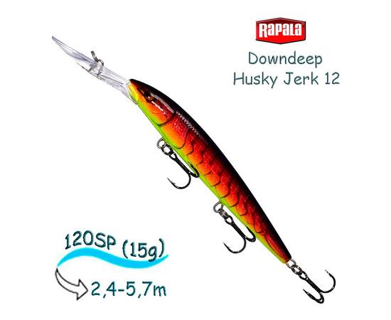 Воблер RAPALA Downdeep Husky Jerk 12, RFCW, Цвет: RFCW, Вес гр: 15, Длина, мм: 120 мм, фото 