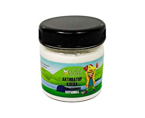 Lion Baits Активатор клева Аромапорошок "Клубника" 100гр, Вкус: клубника, Расцветка: белый, фото 