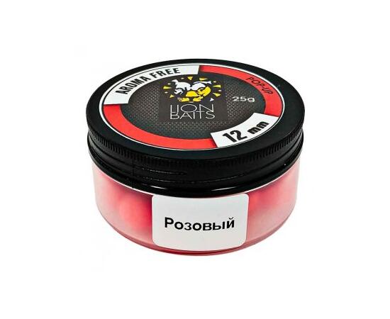 Lion Baits Бойлы плавающие Pop-Up "Aroma Free" (без аромы) розовые 12 мм, Вкус: без вкуса, Расцветка: розовый, Диаметр (мм): 12, фото 