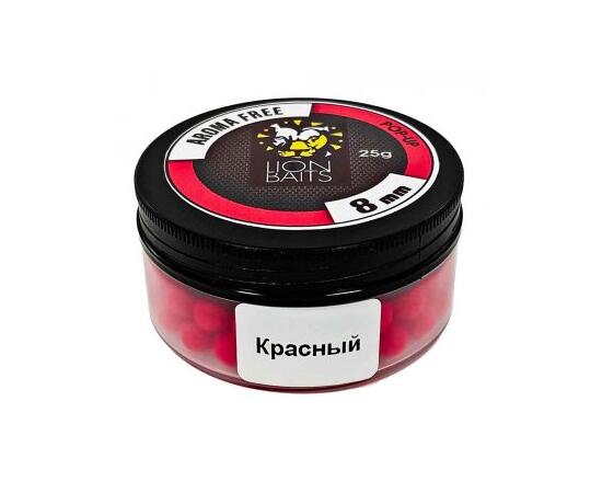 Lion Baits Бойлы плавающие Pop-Up "Aroma Free" (без аромы) красные 8 мм, Вкус: без вкуса, Расцветка: красный, Диаметр (мм): 8, фото 