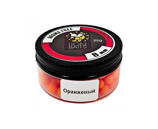 Lion Baits Бойлы плавающие Pop-Up "Aroma Free" (без аромы) оранжевый 8 мм, Вкус: без вкуса, Расцветка: оранжевый, Диаметр (мм): 8, фото 