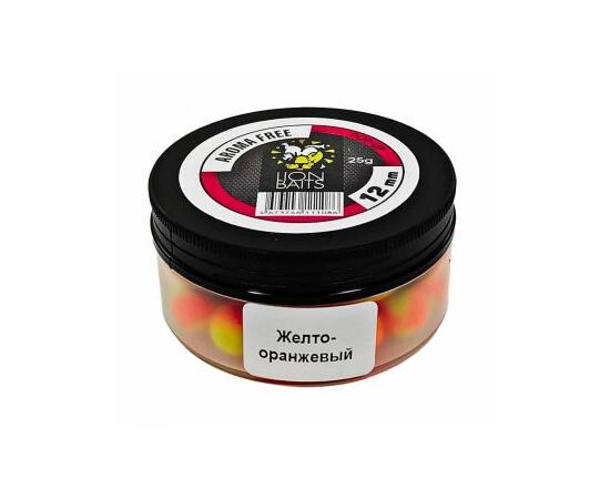 Lion Baits Бойлы плавающие Pop-Up "Aroma Free" (без аромы) желто-оранжевые 12 мм, Вкус: без вкуса, Расцветка: желто-оранжевый, Диаметр (мм): 12, фото 