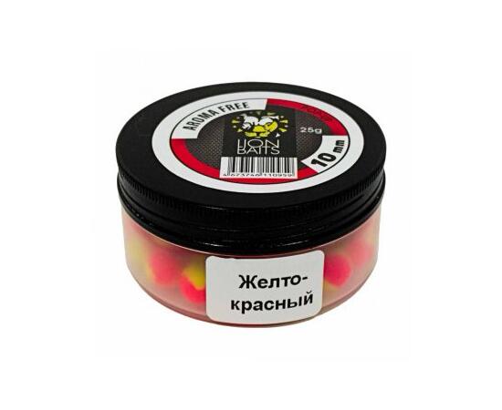 Lion Baits Бойлы плавающие Pop-Up "Aroma Free" (без аромы) желто-красные 10 мм, Вкус: без вкуса, Расцветка: желто-красный, Диаметр (мм): 10, фото 