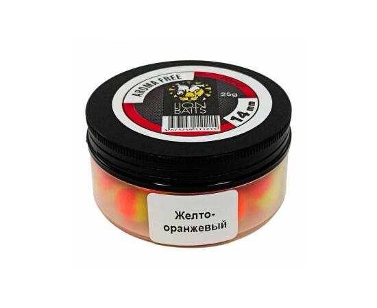 Lion Baits Бойлы плавающие Pop-Up "Aroma Free" (без аромы) желто-оранжевые 14 мм, Вкус: без вкуса, Расцветка: желто-оранжевый, Диаметр (мм): 14, фото 