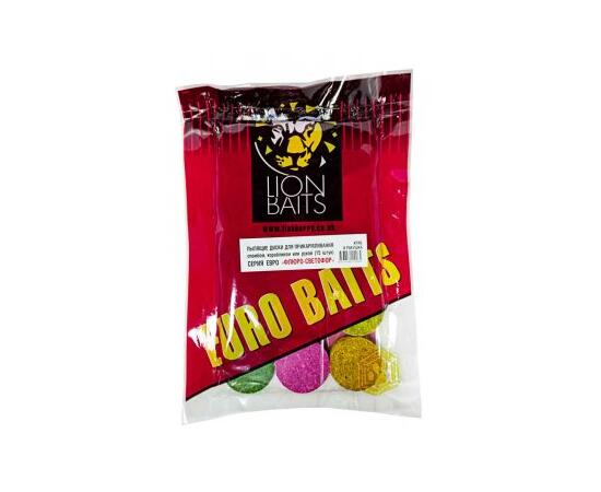Lion baits Пылящие диски для прикармливания Флюро-Светофор "Краб и ракушка" 15шт, Вкус для группировки: краб и ракушка, фото 