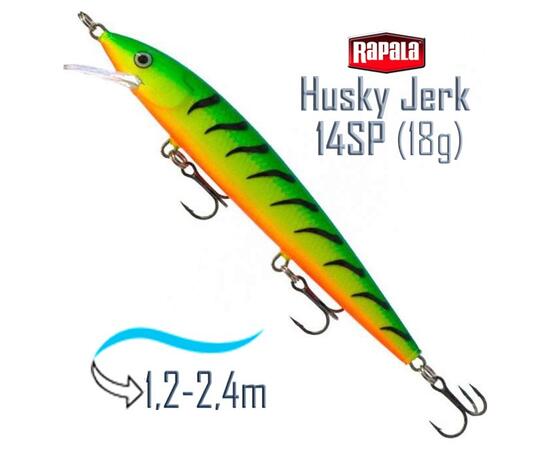 Воблер RAPALA Husky Jerk 14, FT, Цвет: FT, Вес гр: 18, Длина, мм: 140 мм, фото 