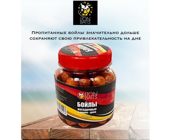 Lion Baits Бойлы насадочные в амино-дипе "Компот" 14мм 280мл, фото , изображение 2
