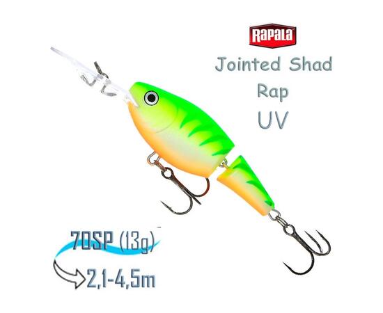 Воблер RAPALA Jointed Shad Rap 07, GTU, Цвет: GTU, Вес гр: 13, Длина, мм: 70 мм, фото 