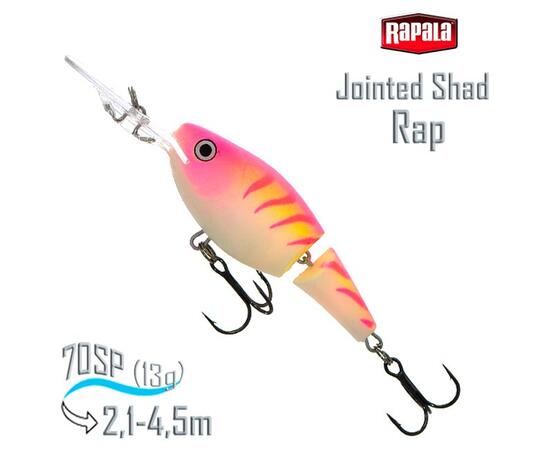 Воблер RAPALA Jointed Shad Rap 07, PTU, Цвет: PTU, Вес гр: 13, Длина, мм: 70 мм, фото 