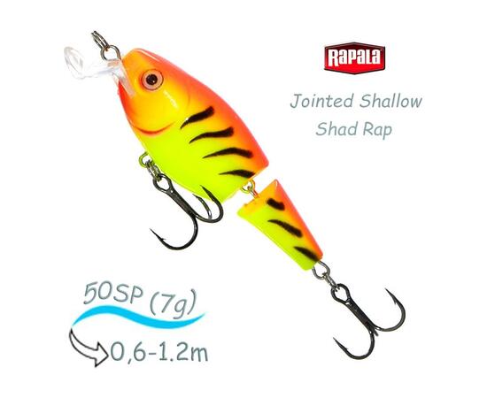 Воблер RAPALA Jointed Shallow Shad Rap 05, HT, Цвет: HT, Вес гр: 7, Длина, мм: 50 мм, фото 