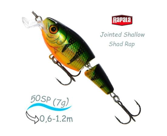 Воблер RAPALA Jointed Shallow Shad Rap 05, P, Цвет: P, Вес гр: 7, Длина, мм: 50 мм, фото 