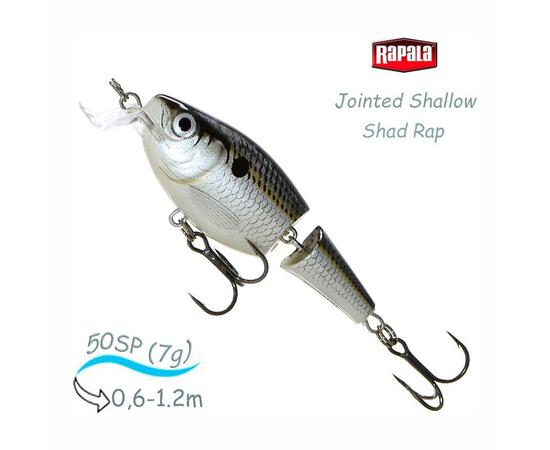 Воблер RAPALA Jointed Shallow Shad Rap 05, SSD, Цвет: SSD, Вес гр: 7, Длина, мм: 50 мм, фото 