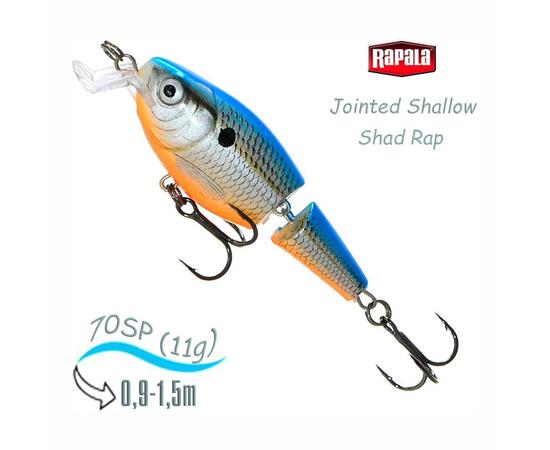 Воблер RAPALA Jointed Shallow Shad Rap 07, BSD, Цвет: BSD, Вес гр: 11, Длина, мм: 70 мм, фото 