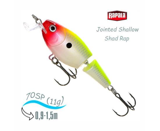 Воблер RAPALA Jointed Shallow Shad Rap 07, CLN, Цвет: CLN, Вес гр: 11, Длина, мм: 70 мм, фото 