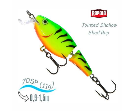 Воблер RAPALA Jointed Shallow Shad Rap 07, FT, Цвет: FT, Вес гр: 11, Длина, мм: 70 мм, фото 