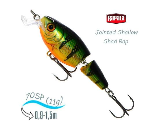 Воблер RAPALA Jointed Shallow Shad Rap 07, P, Цвет: P, Вес гр: 11, Длина, мм: 70 мм, фото 