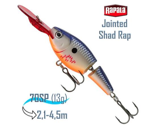 Воблер RAPALA Jointed Shad Rap 07, BOSD, Цвет: BOSD, Вес гр: 13, Длина, мм: 70 мм, фото 